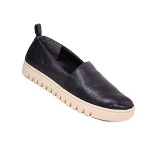 Vionic Uptown A- Line Loafer Black Leather Womens 7.5- Platform- Orthopedic